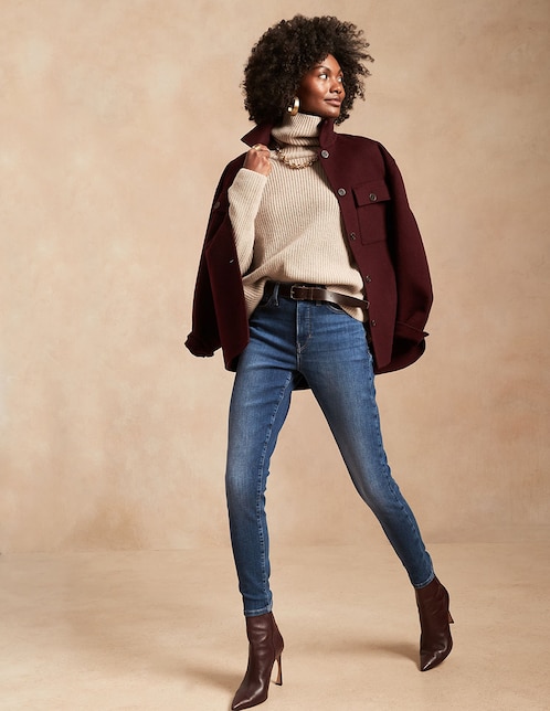 Jeans skinny Banana Republic lavado deslavado corte cintura para mujer en  Liverpool
