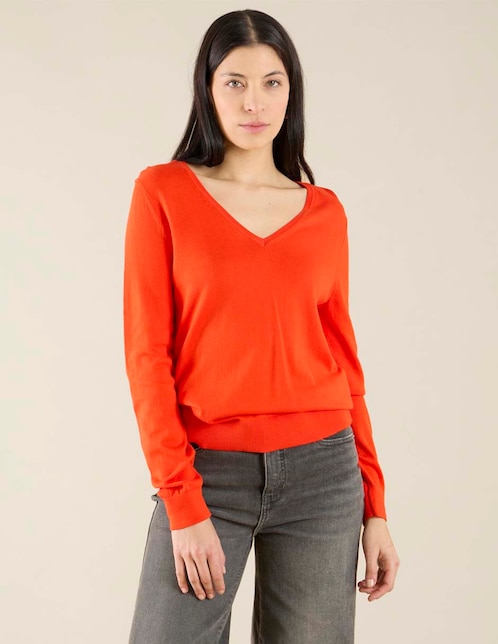 Suéter cuello v para mujer