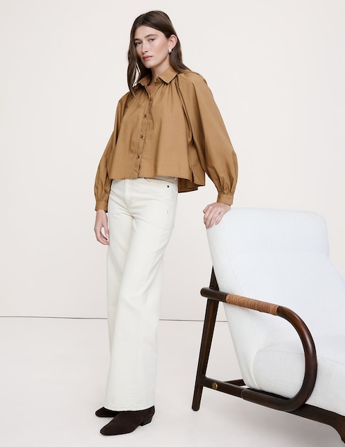 Camisa Banana Republic manga larga para mujer