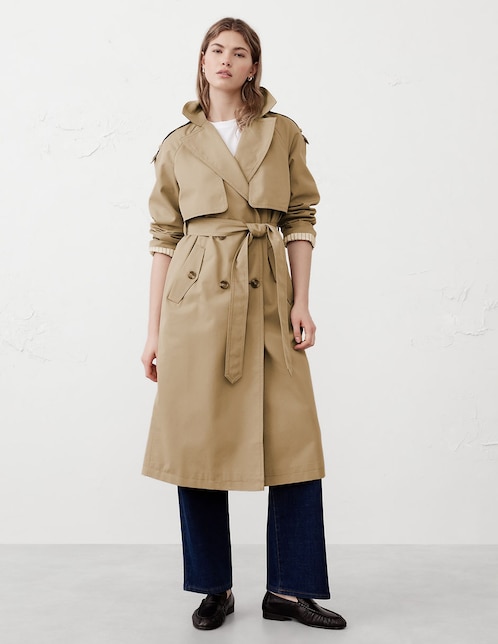 Gabardina con bolsillos para mujer