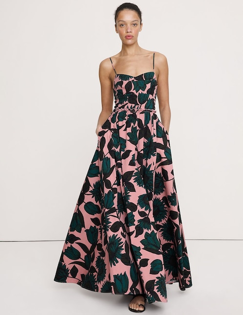 Vestido maxi de fiesta escote corazón