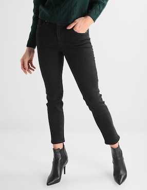 Jeans Skinny Corte Cintura Para Mujer