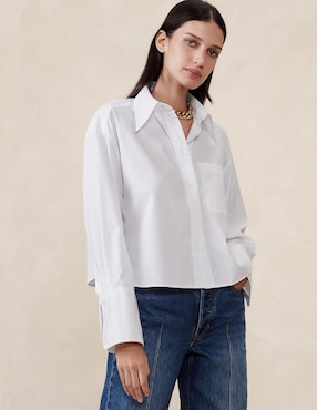 blusa blanca banana republic