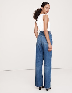 Jeans wide leg corte cintura para mujer