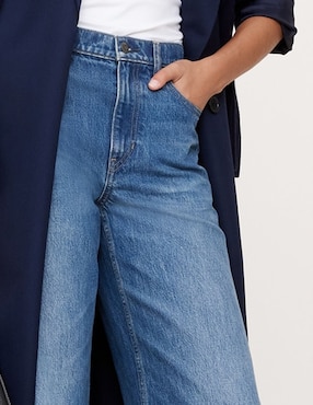 Jeans wide leg corte cintura para mujer