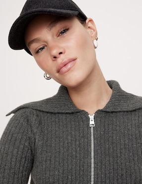 Suéter cuello con cierre para mujer