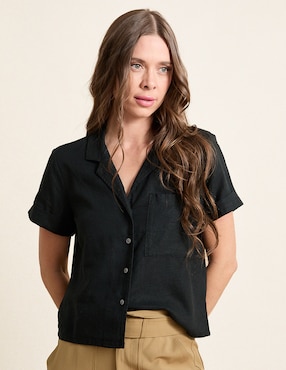 Camisa Banana Republic de lino manga corta para mujer