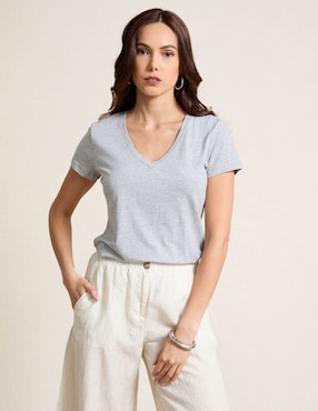 Playera manga corta Banana Republic cuello V para mujer