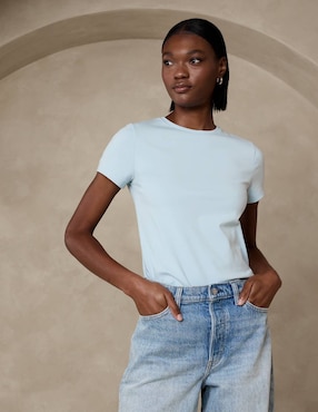 Playera manga corta Banana Republic cuello redondo para mujer