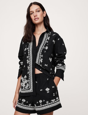 Camisa Banana Republic de algodón manga larga para mujer