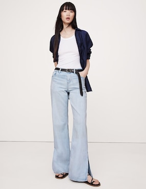 Jeans loose corte cintura para mujer