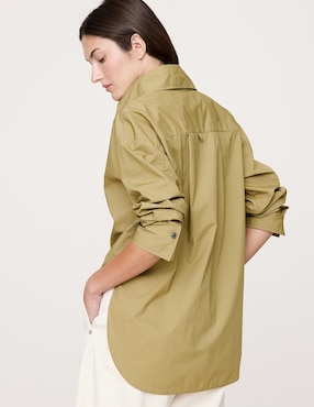 Camisa de algodón manga larga para mujer