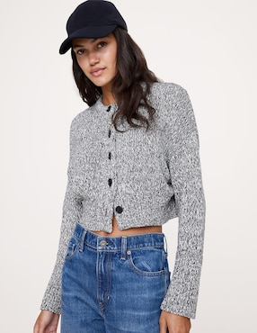 Suéter cuello con botón para mujer