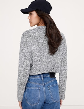 Suéter cuello con botón para mujer