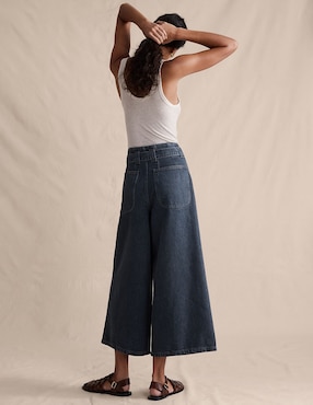 Jeans relaxed amplio cintura alta para mujer