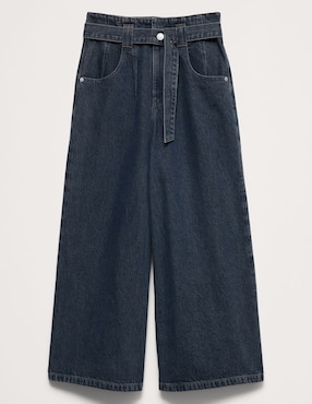 Jeans relaxed amplio cintura alta para mujer