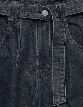 Jeans relaxed amplio cintura alta para mujer