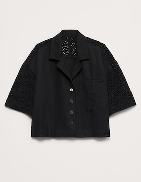 Camisa de lino manga 3/4 para mujer
