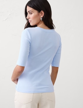 Playera manga corta cuello redondo para mujer