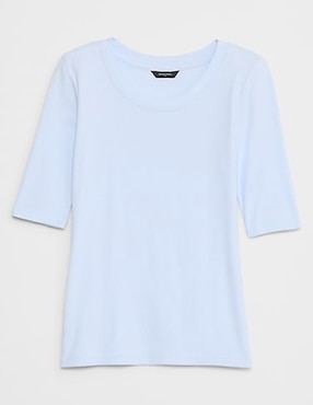Playera manga corta cuello redondo para mujer