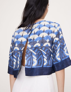 Blusa manga al codo para mujer