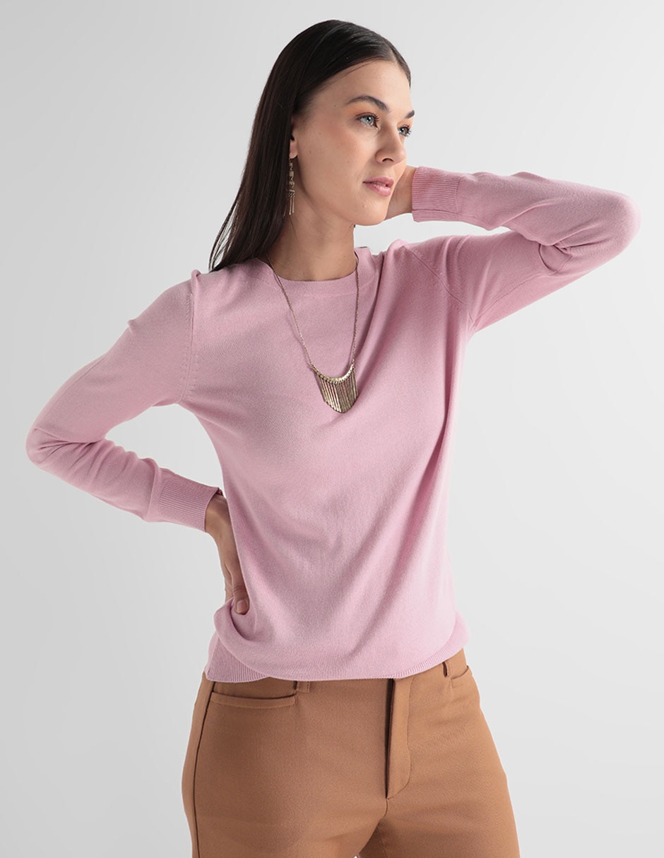 Suéter cuello redondo para mujer 1