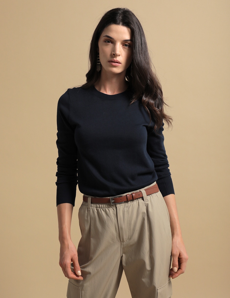 Suéter cuello redondo para mujer Suéter cuello redondo para mujer