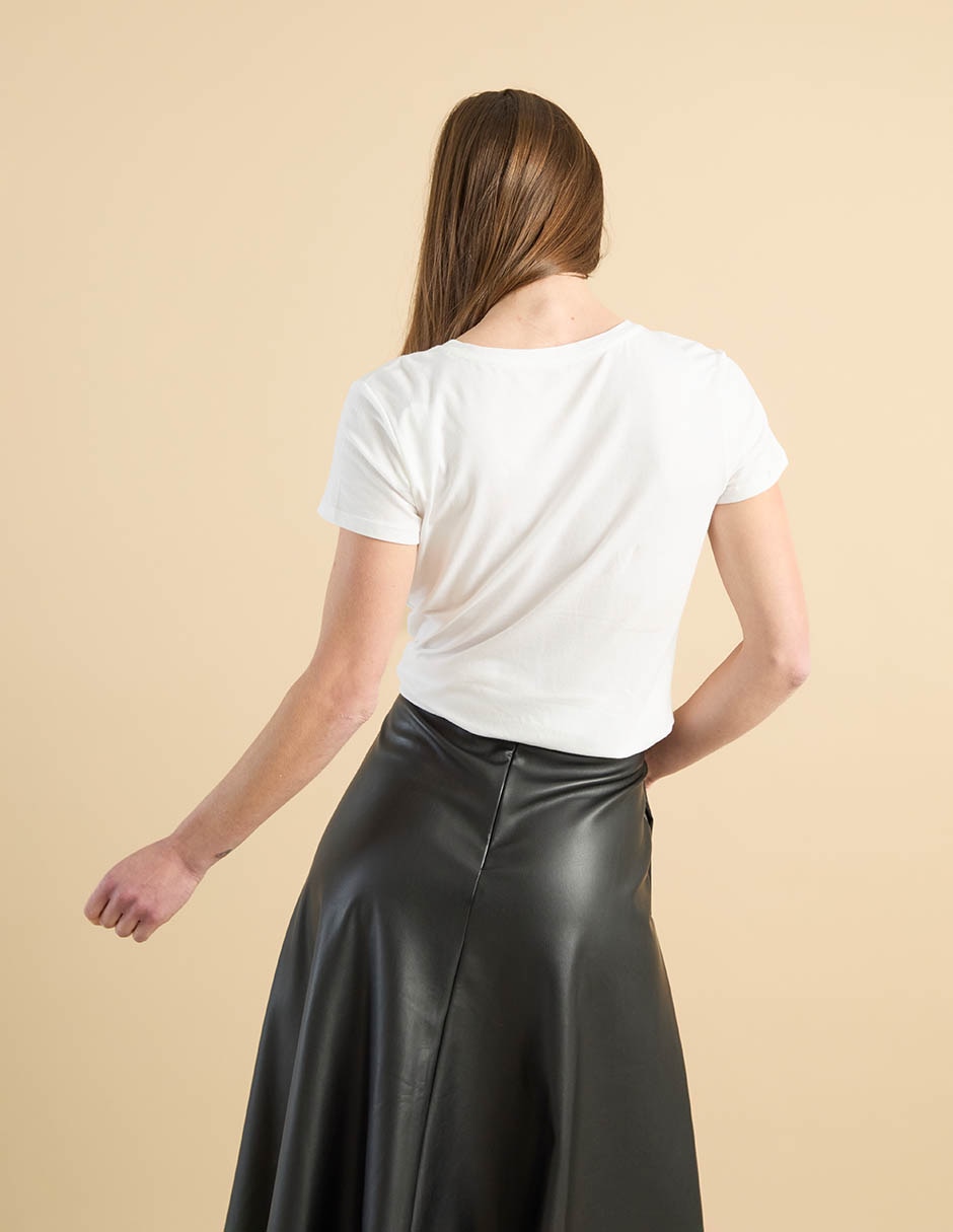 Playera manga corta cuello v para mujer 2