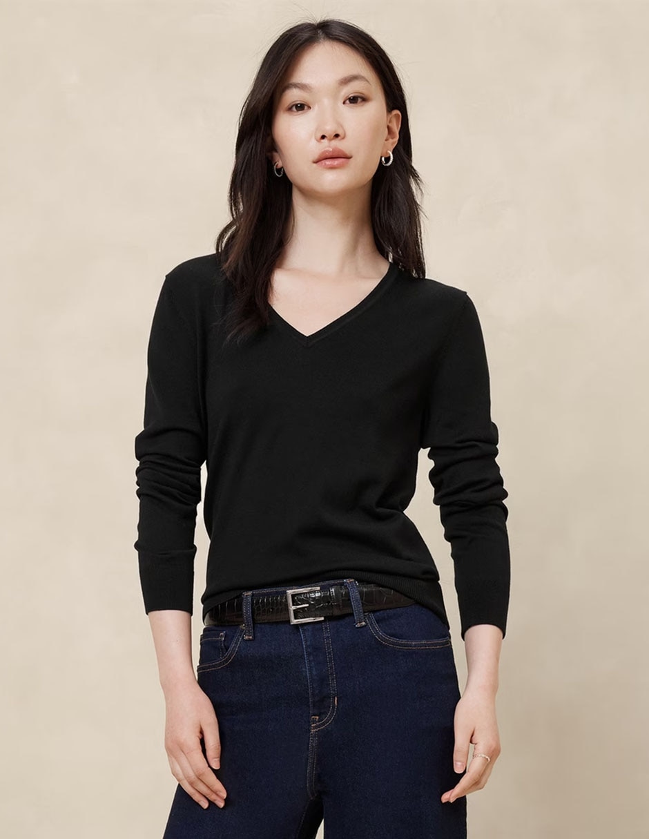 Suéter cuello v para mujer