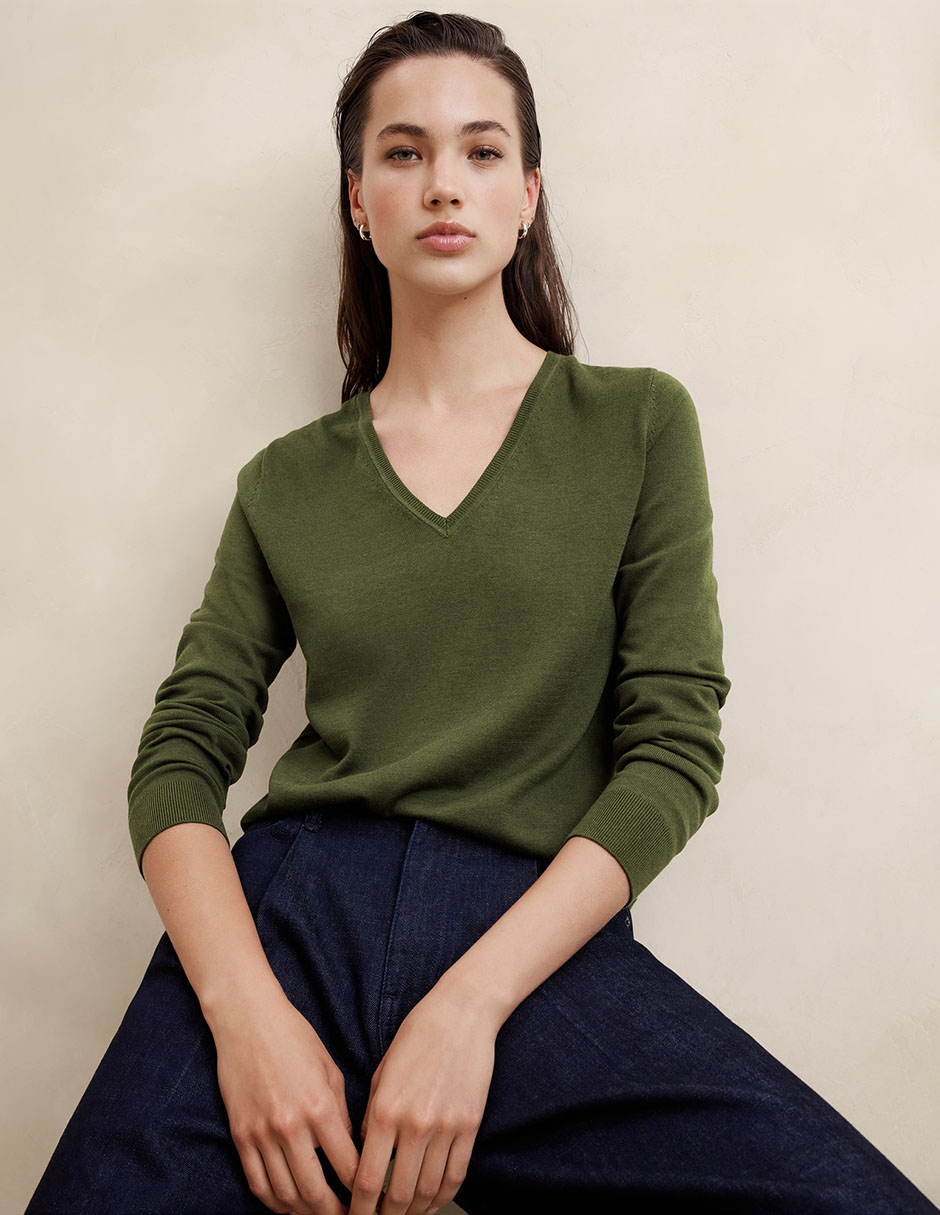 Suéter cuello v para mujer