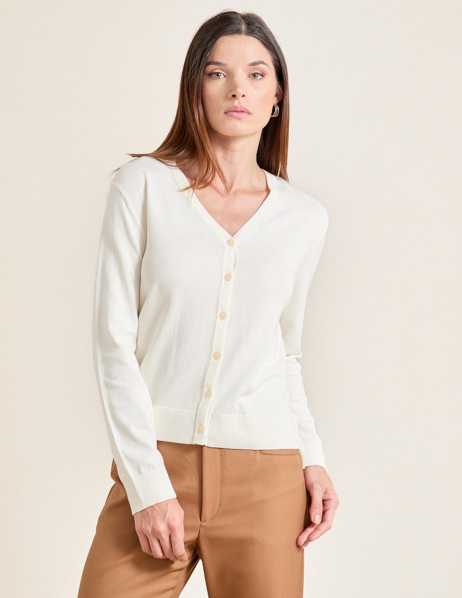 Suéter cuello V para mujer