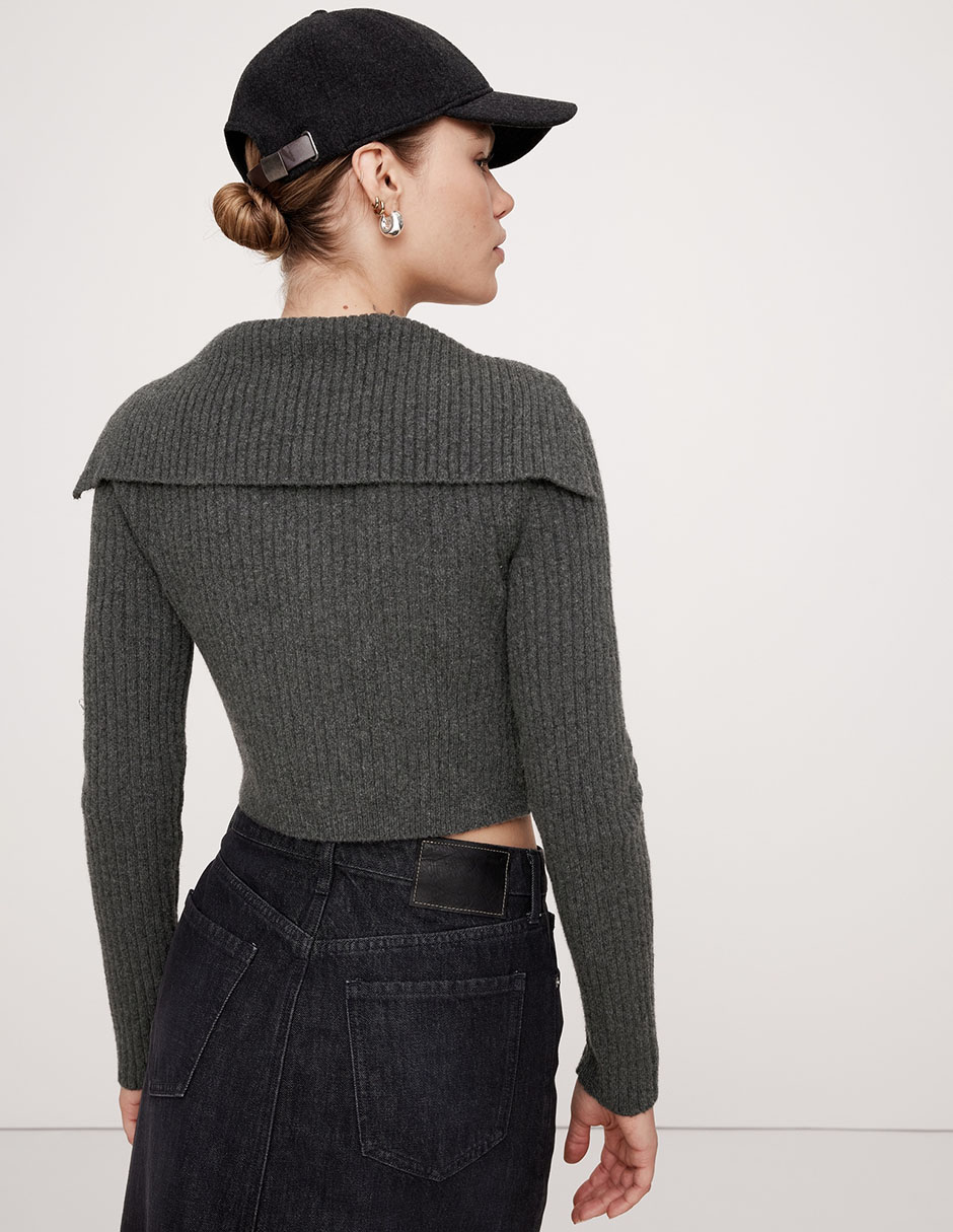 Suéter cuello con cierre para mujer 2