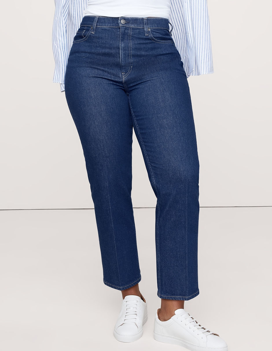 Jeans straight corte cintura para mujer Banana Republic