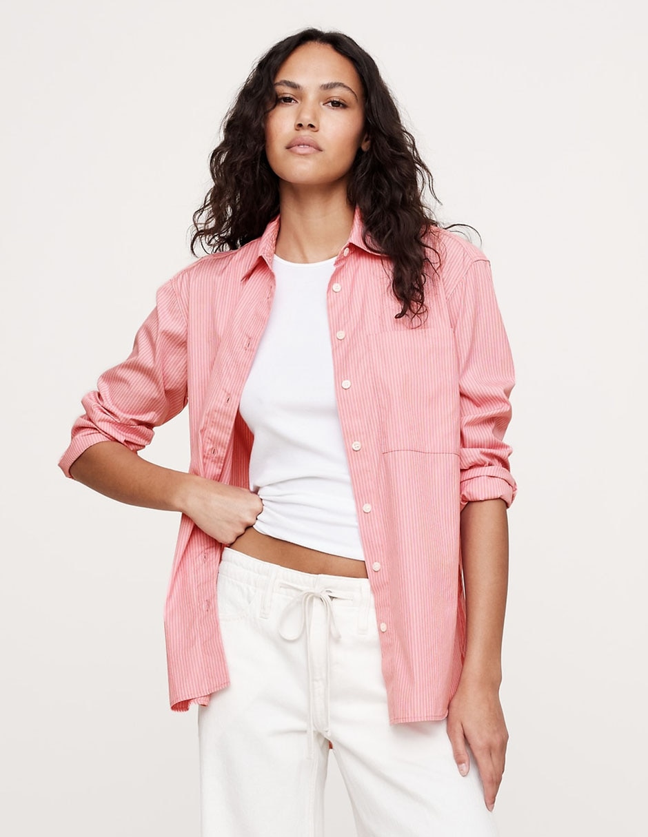 Camisas Rosas Para Mujer Camisa Vaquera Bordada Para Mujer Color Rosa