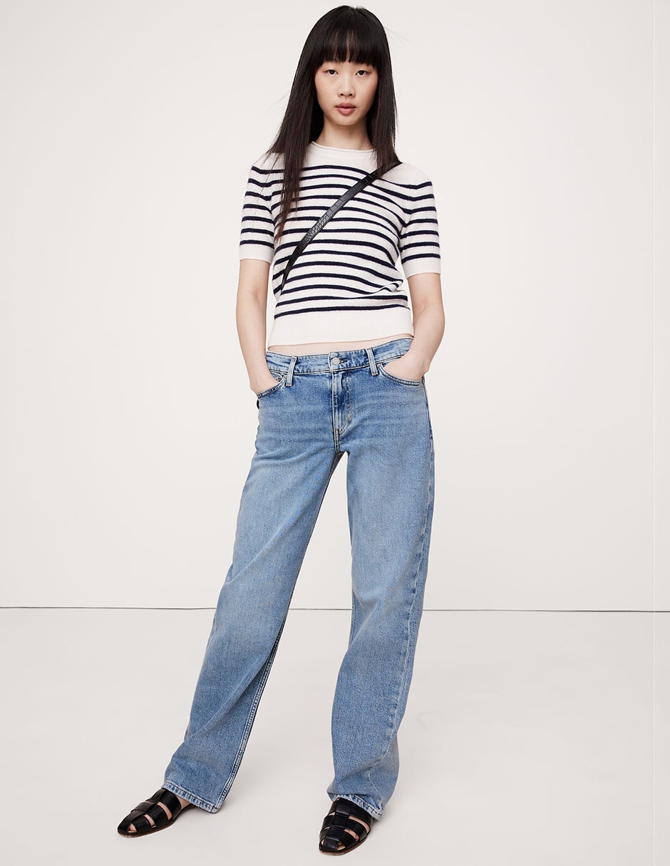 Jeans straight corte cintura para mujer Jeans straight corte cintura para mujer