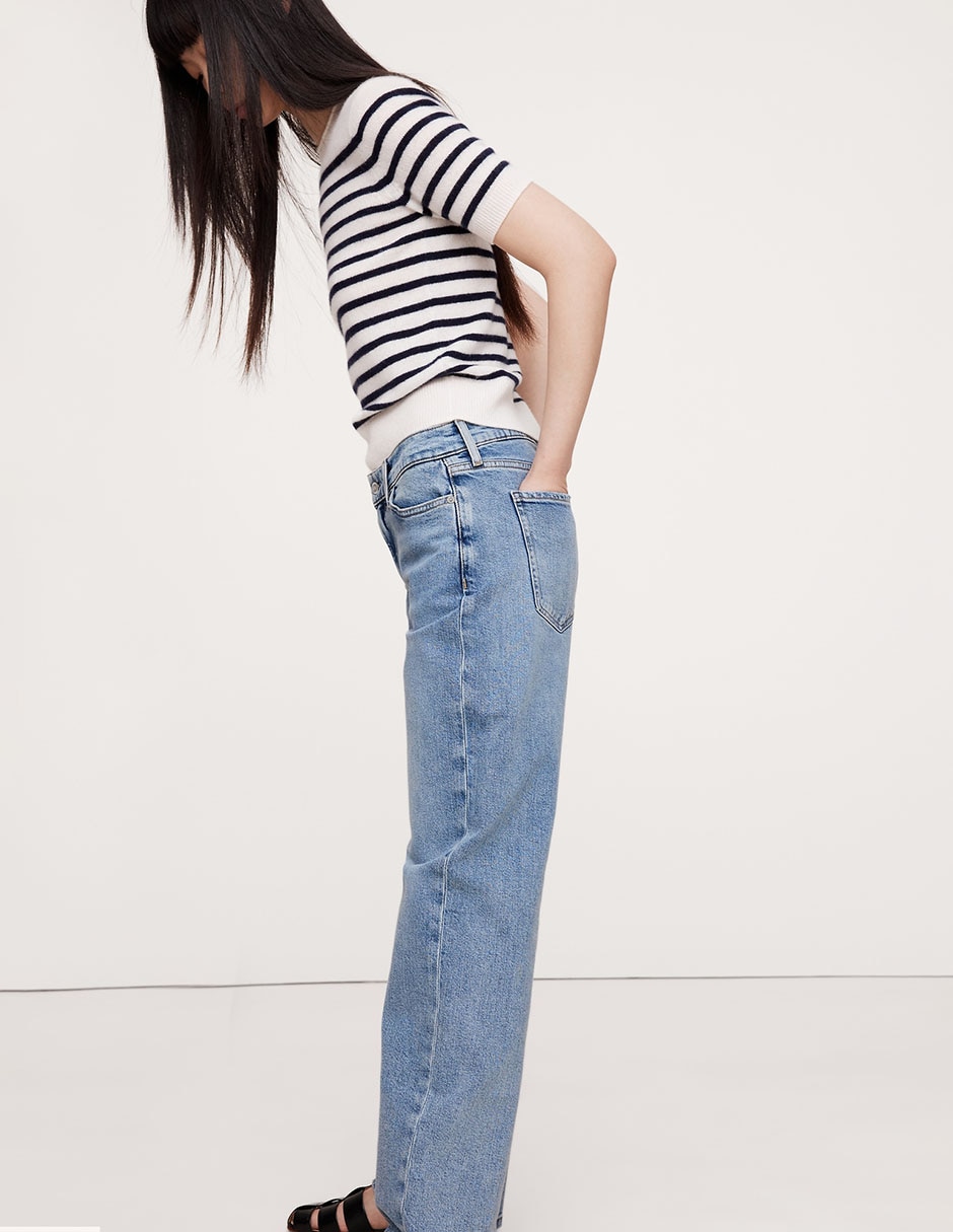 Jeans straight corte cintura para mujer 3