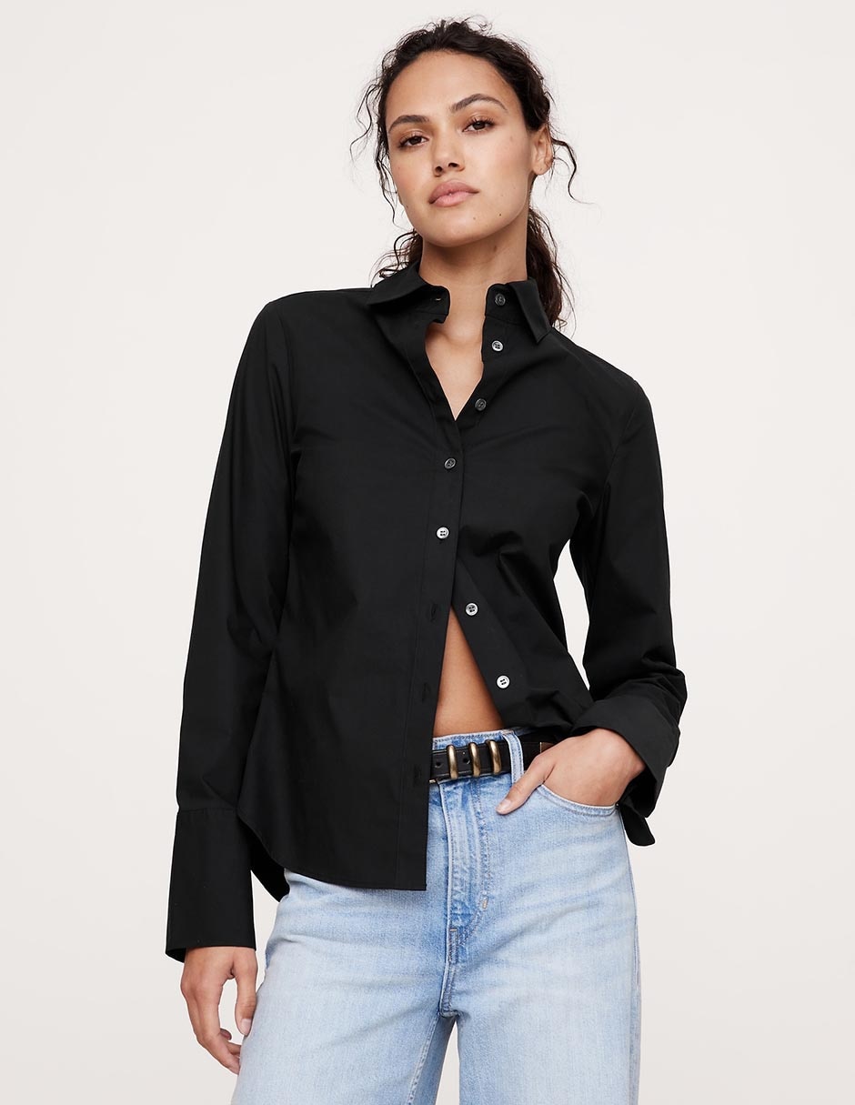 Camisa de algodón manga larga para mujer 1