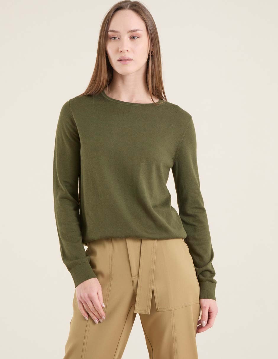 Suéter cuello redondo para mujer