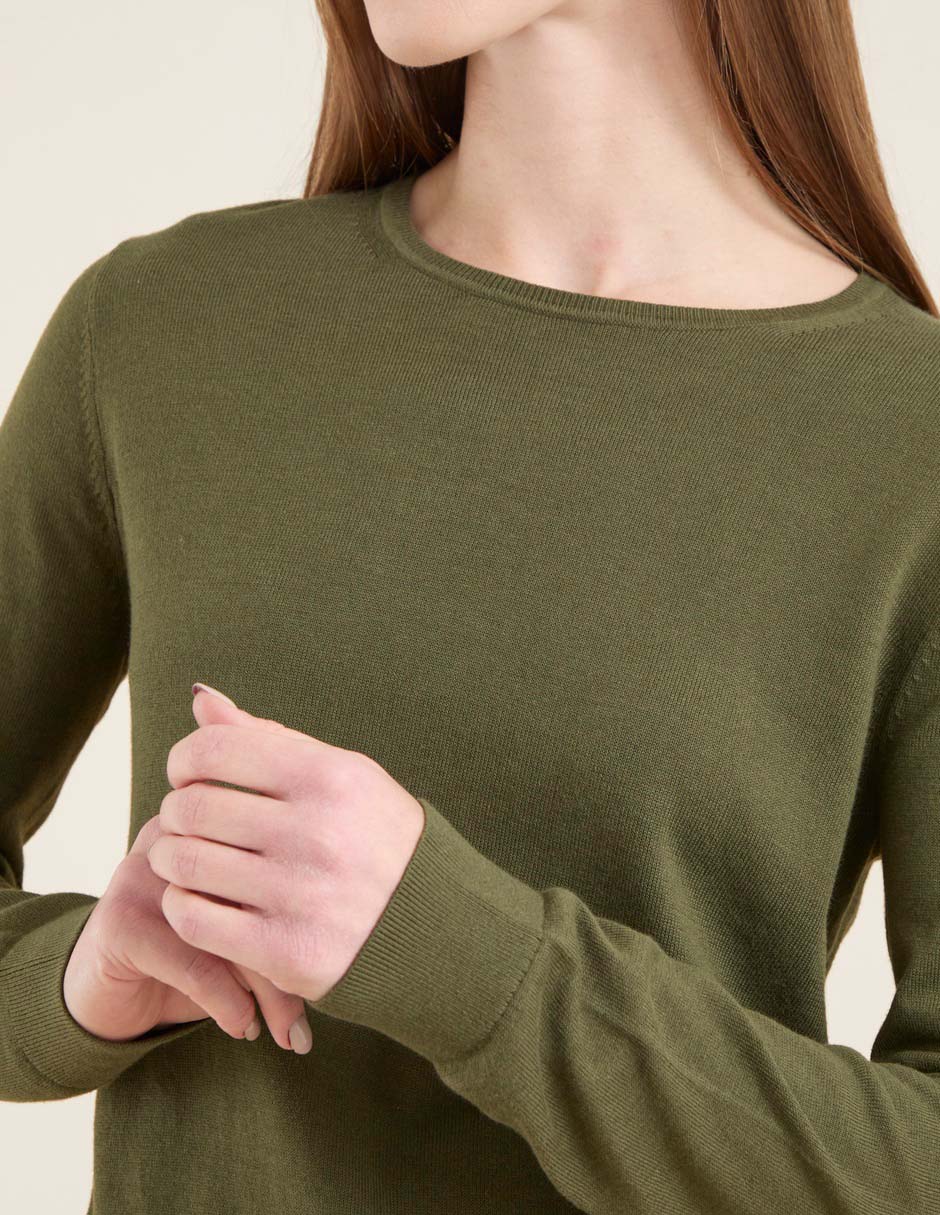 Suéter cuello redondo para mujer