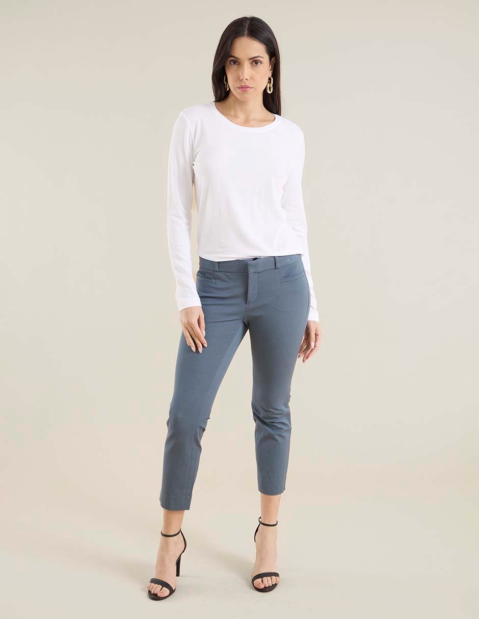 Playera manga larga cuello redondo para mujer 3