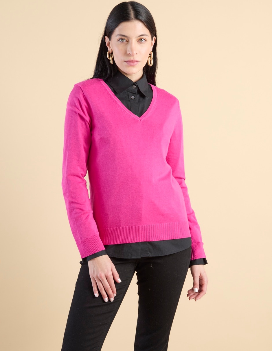 Suéter cuello v para mujer
