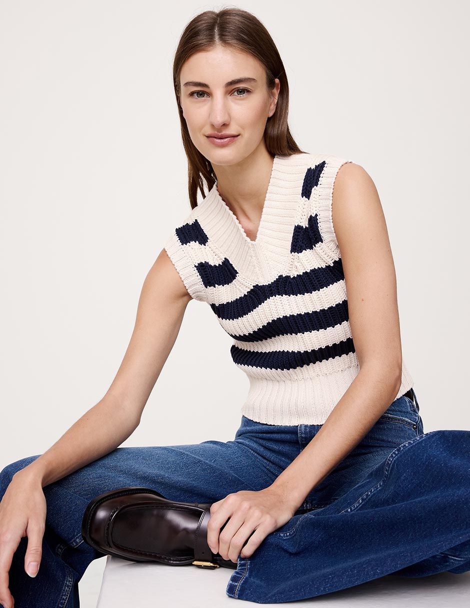 Suéter cuello V para mujer 3