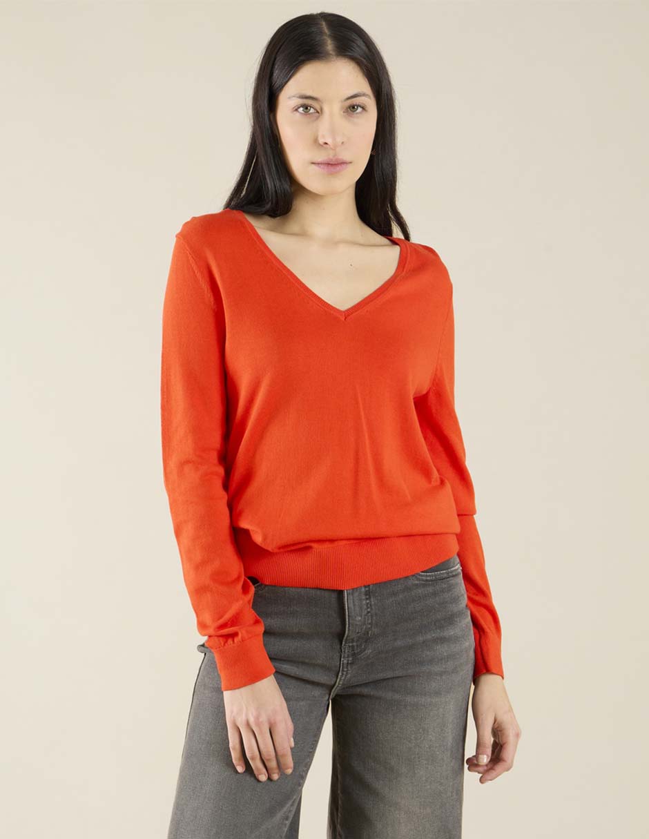 Suéter cuello v para mujer
