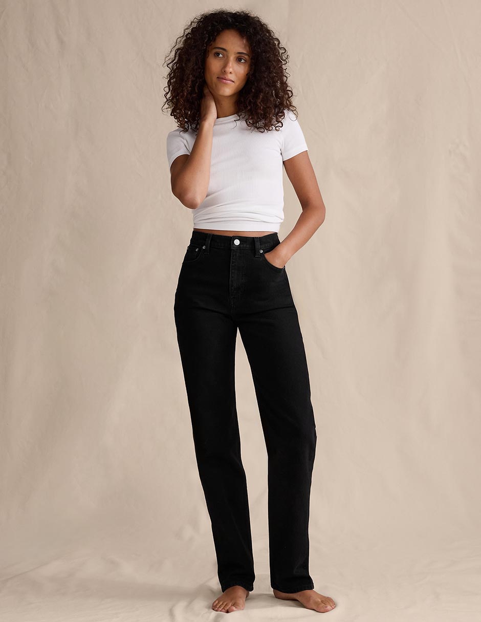 Jeans straight cintura alta para mujer Jeans straight cintura alta para mujer