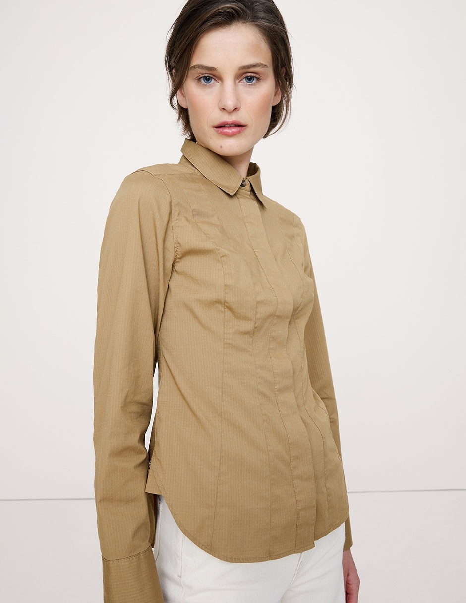 Camisa de algodón manga larga para mujer 3