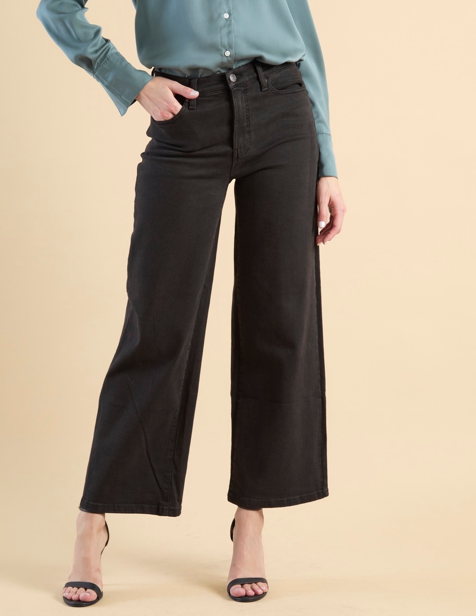 Jeans wide leg cintura alta para mujer