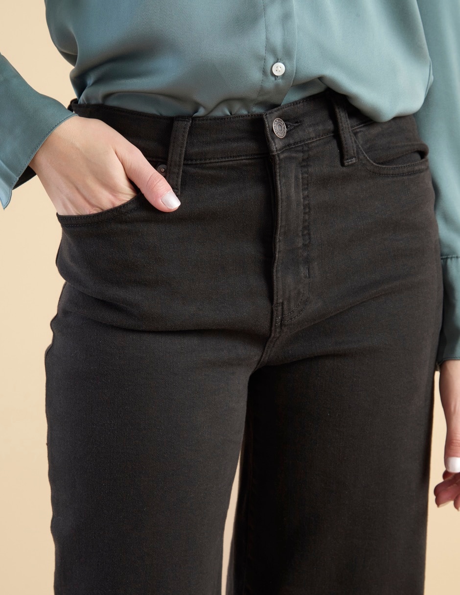 Jeans wide leg cintura alta para mujer 4