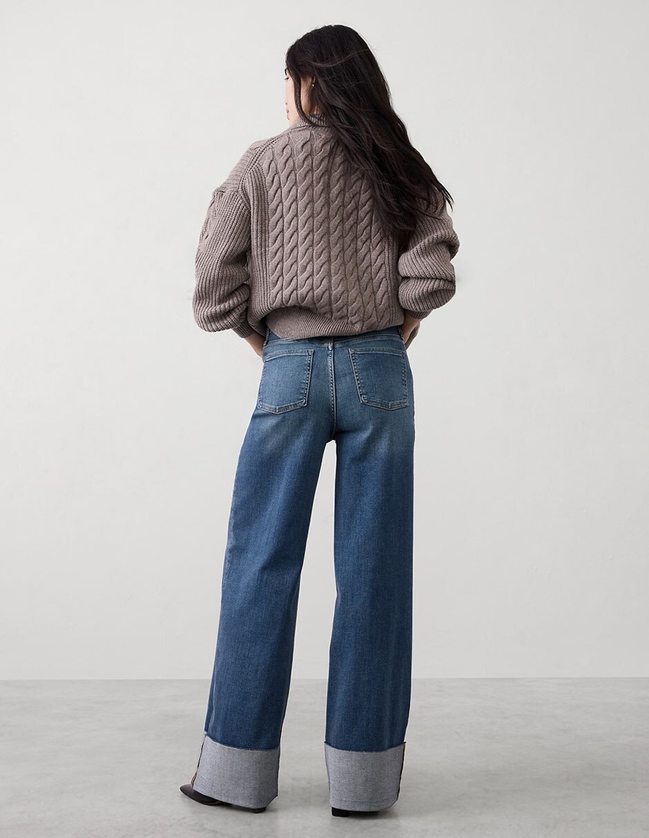 Jeans wide leg cintura alta Banana Republic para mujer