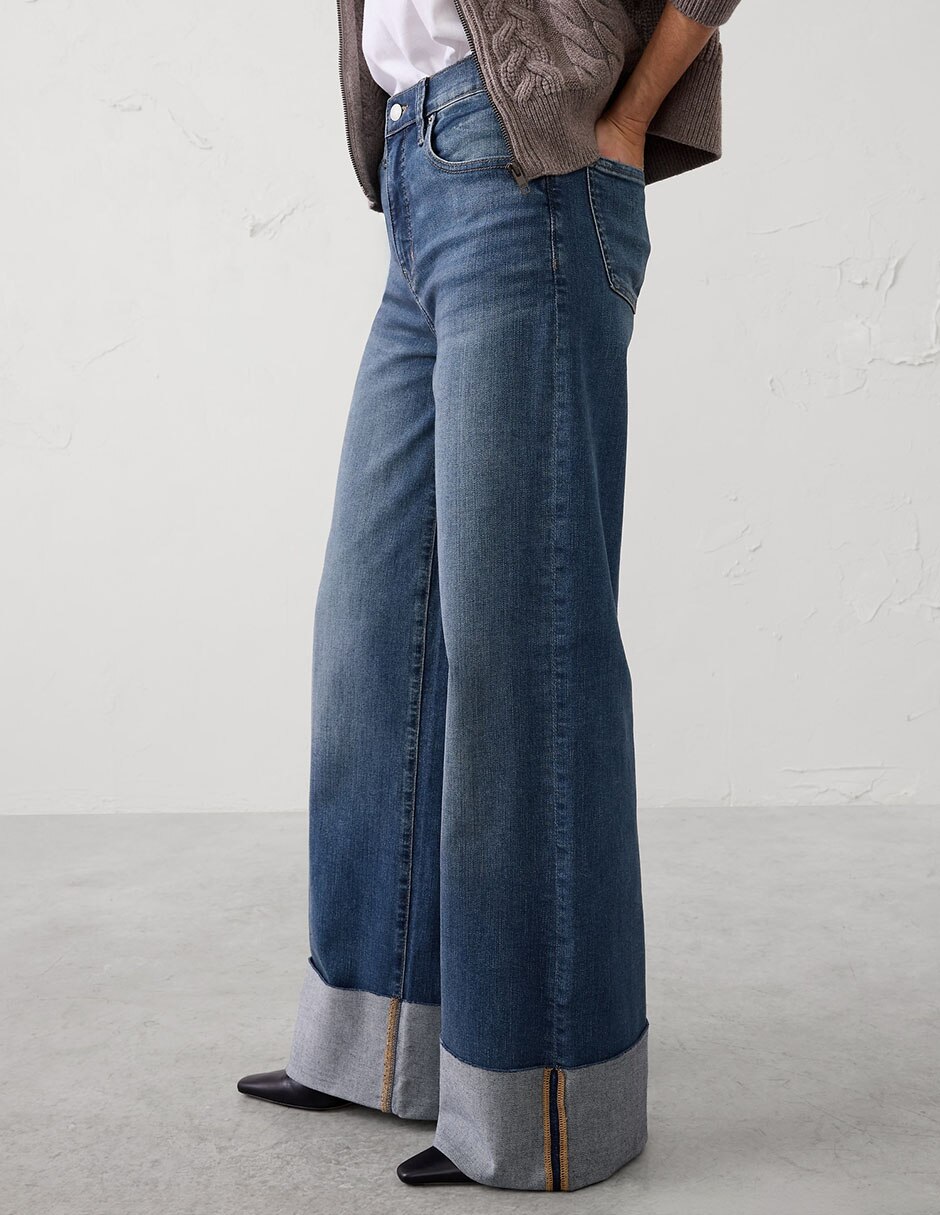 Jeans wide leg cintura alta Banana Republic para mujer