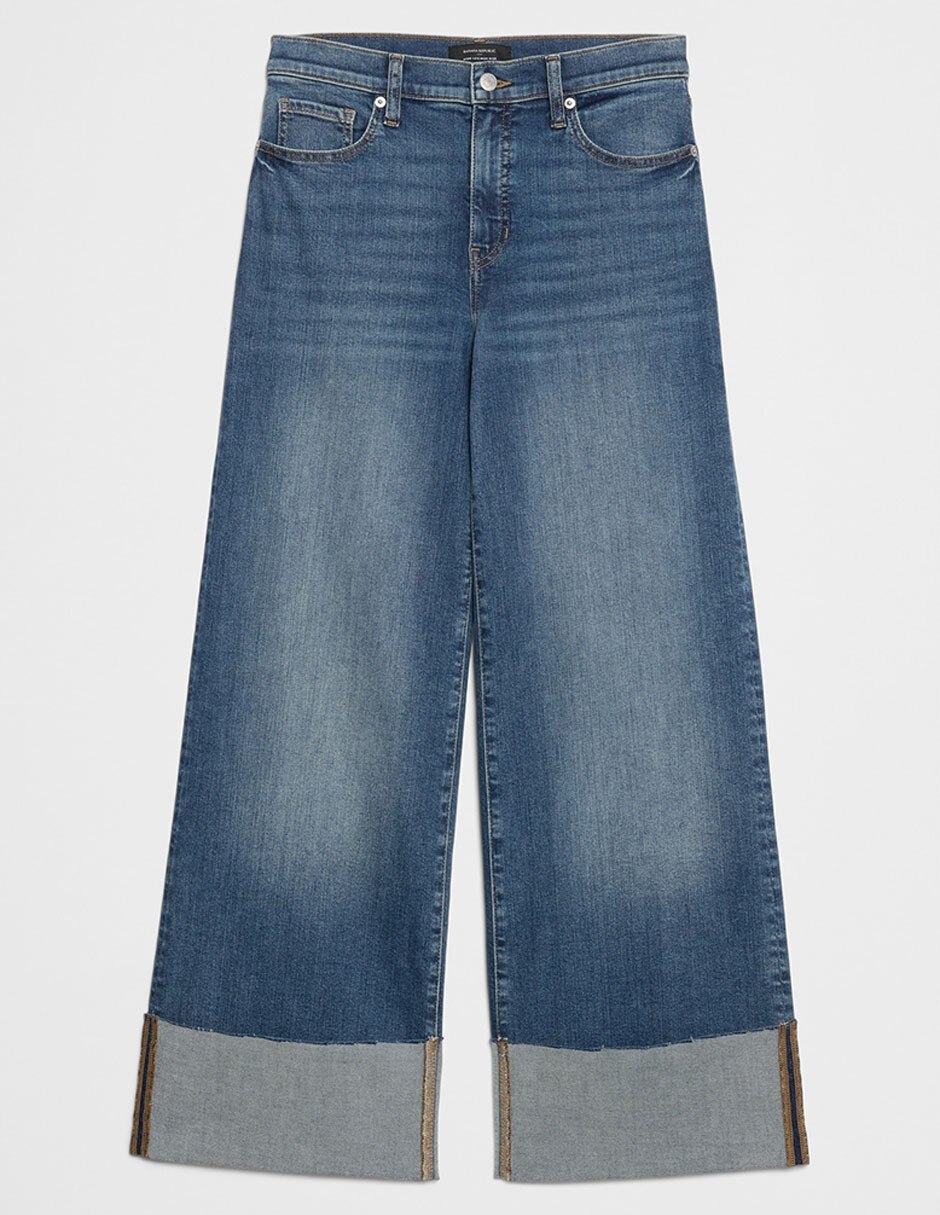 Jeans wide leg cintura alta Banana Republic para mujer